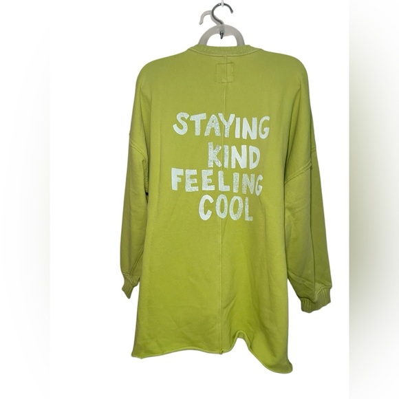 American Eagle New Stay Feeling Cool Sweatshirt Lime Green Size M - Picture 4 of 4